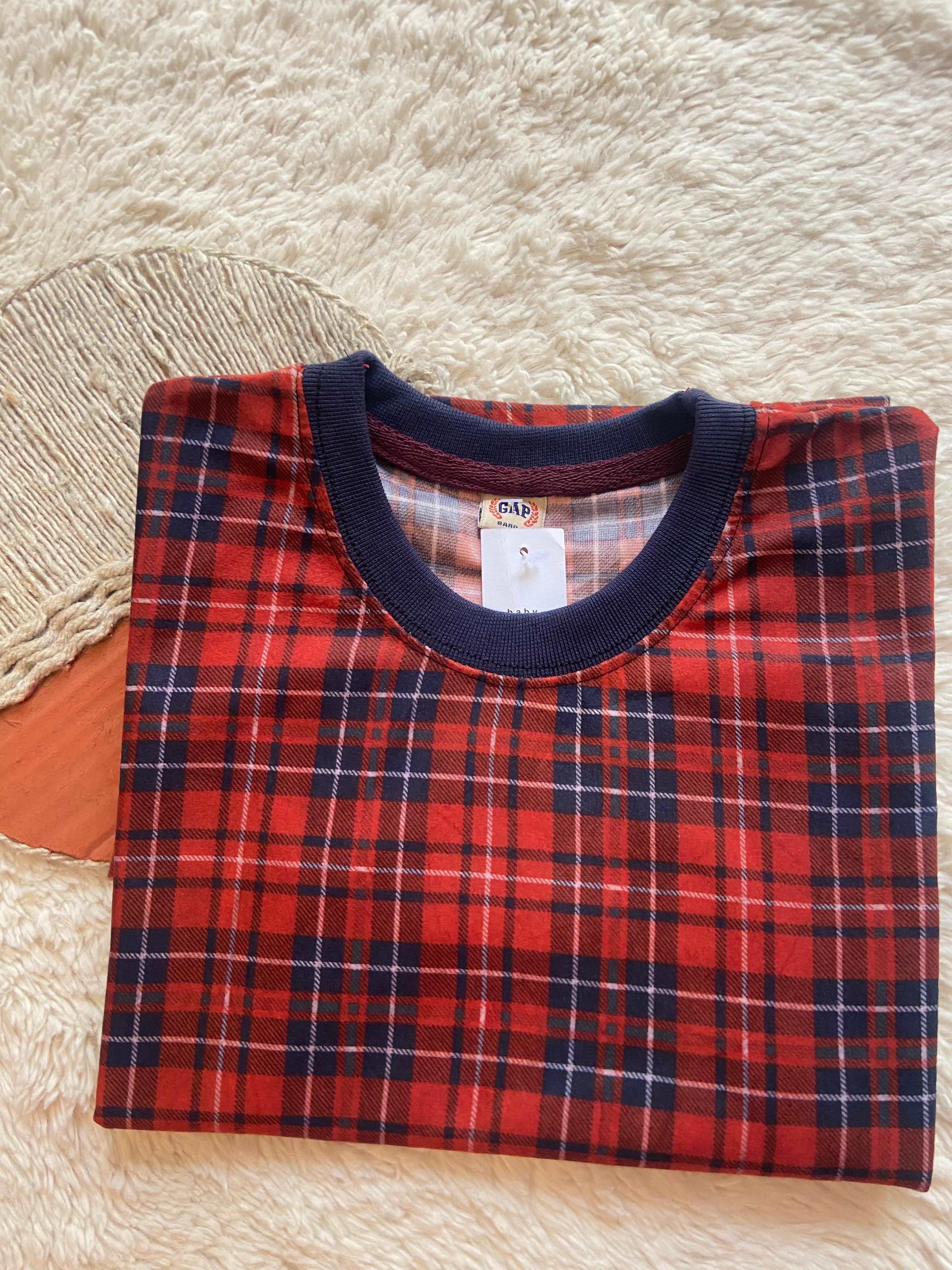 Kids’ Stylish Plaid Shirt – Red & Navy