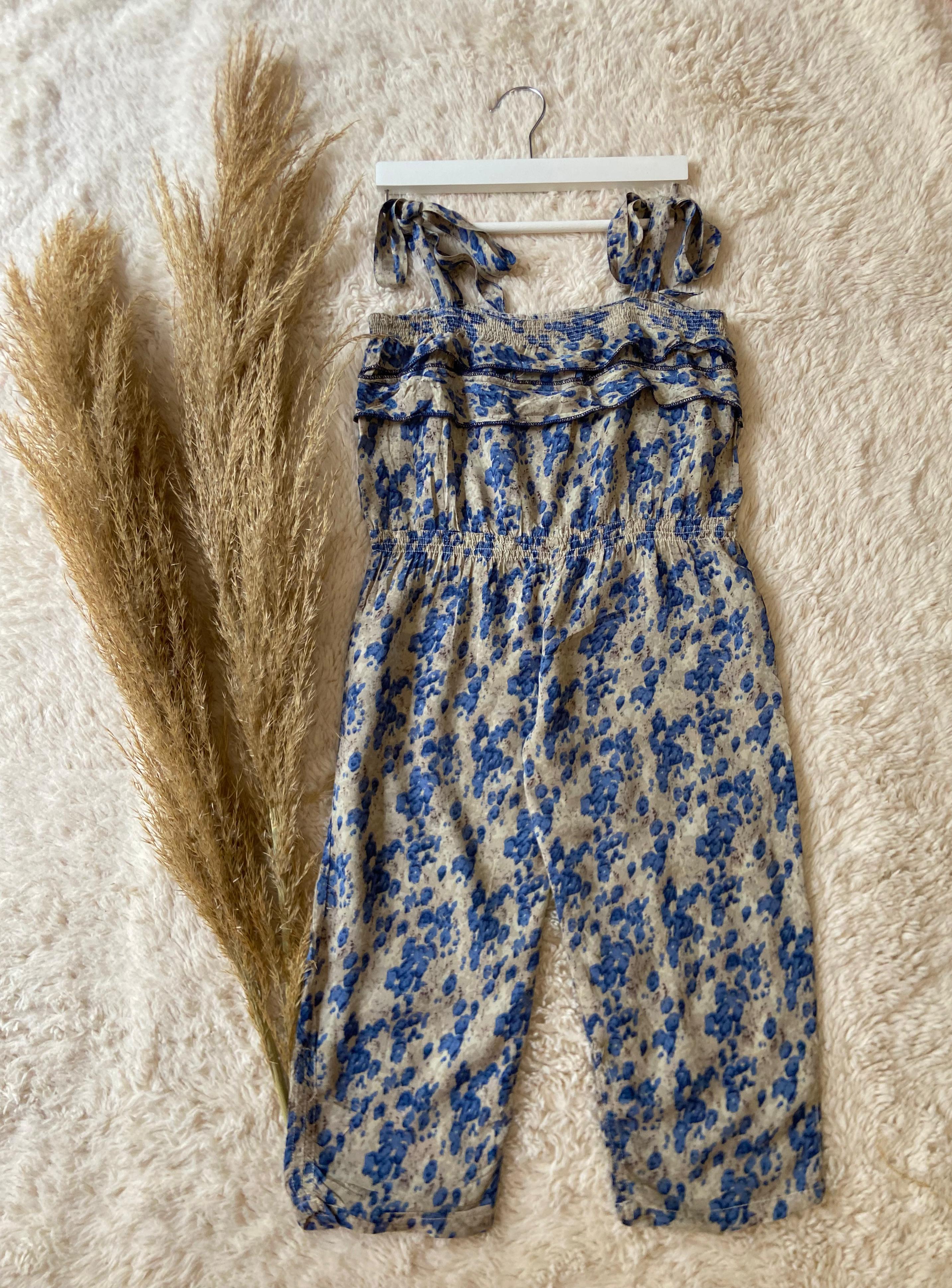 Blue Blossom Ruffle Jumpsuit