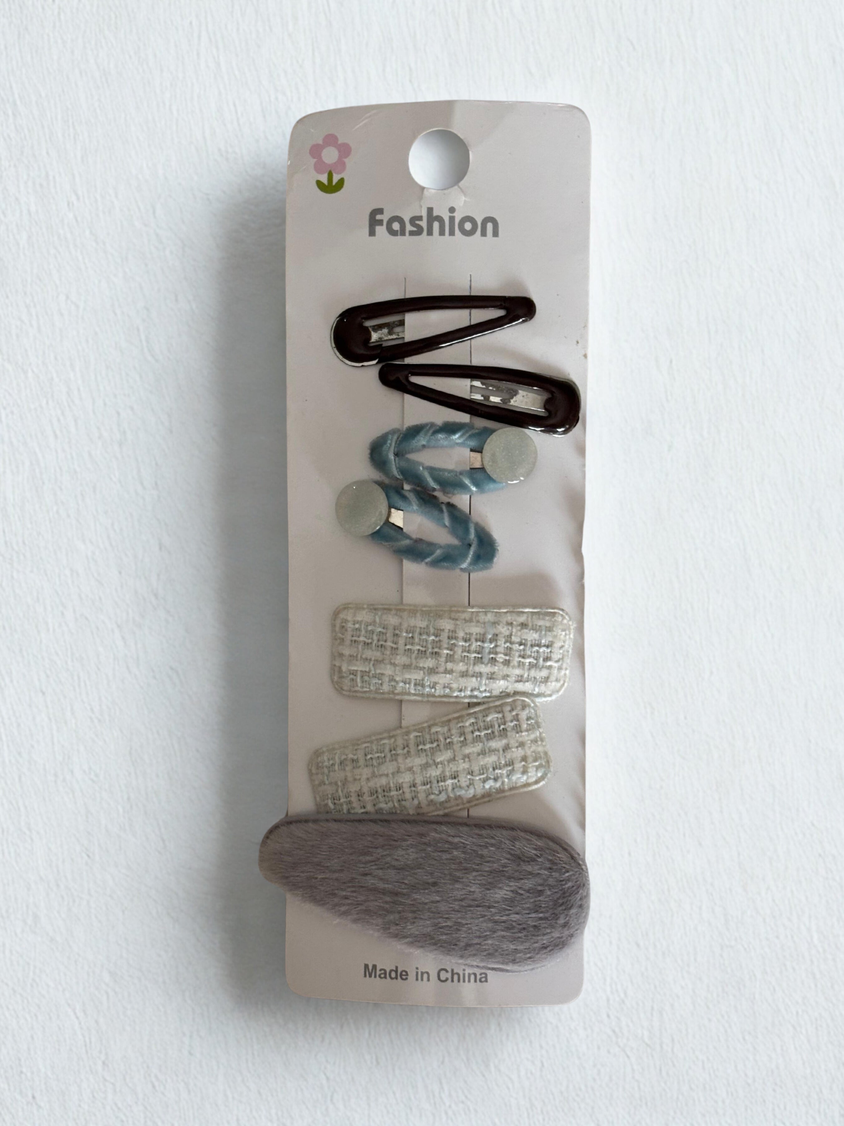 Furry Frost Hair Clip Set