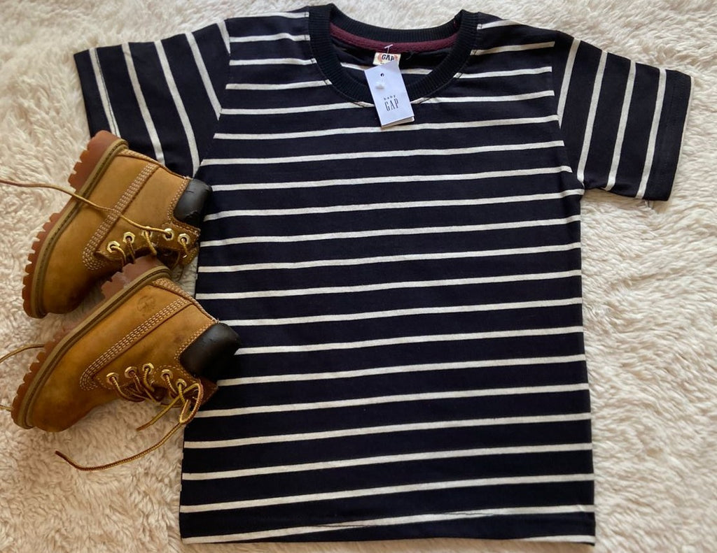 Boys' Black & White Classic Striped Tee