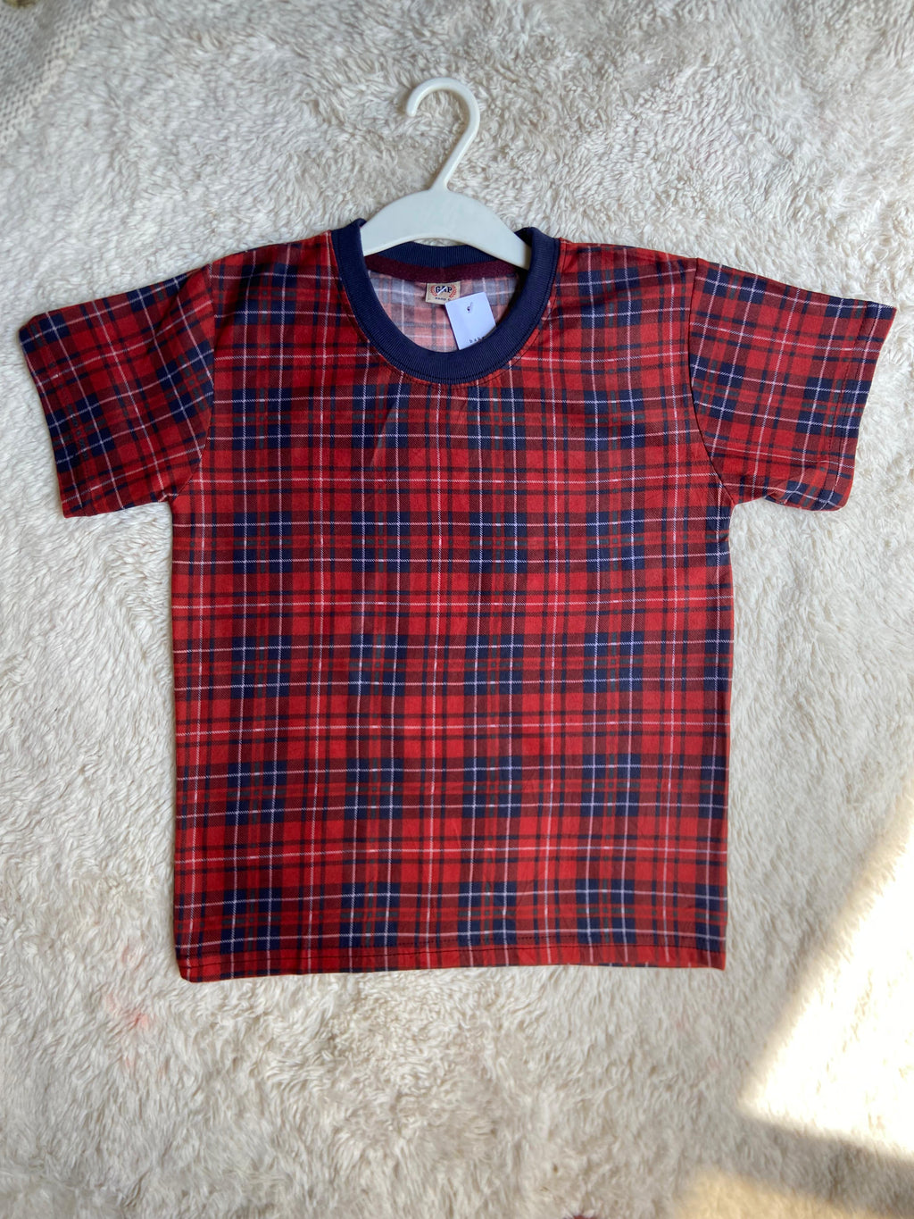 Kids’ Stylish Plaid Shirt – Red & Navy