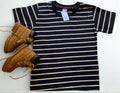 Boys' Black & White Classic Striped Tee