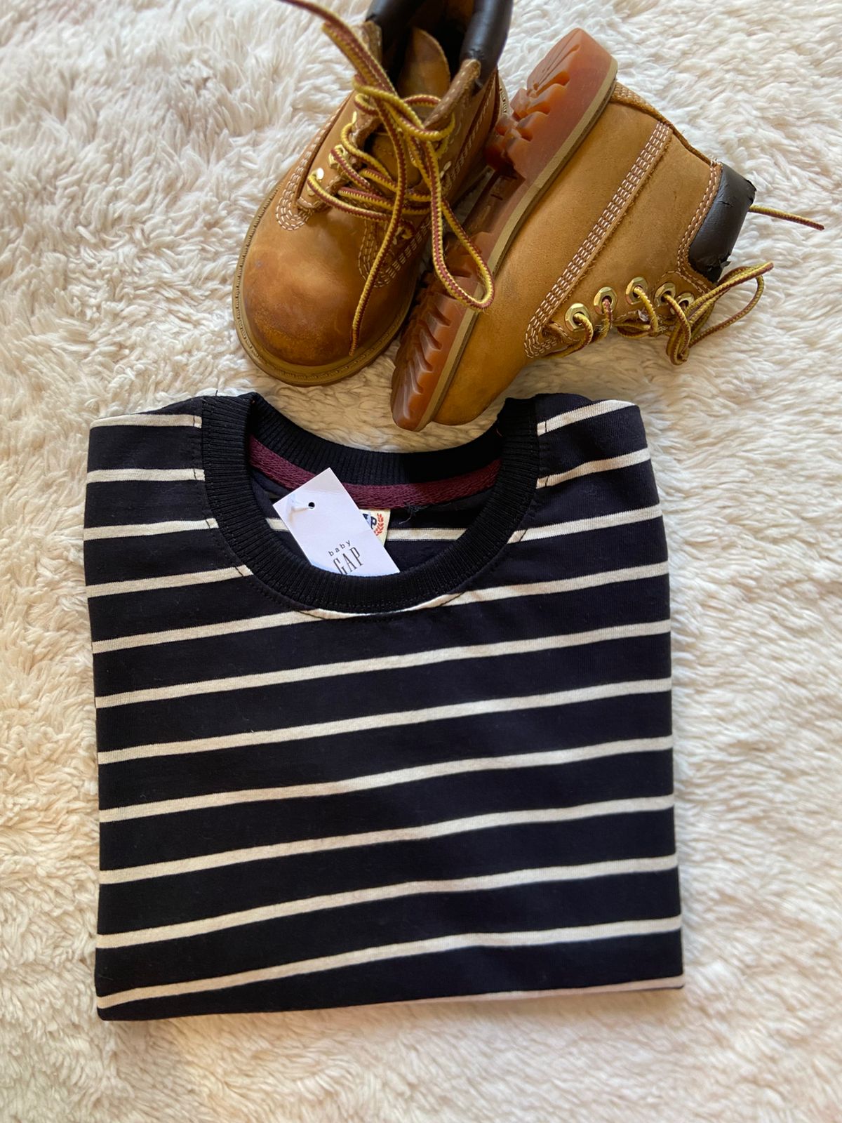 Boys' Black & White Classic Striped Tee